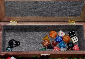 Dice Coffin with Open Lid