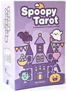 Spoopy Tarot Deck Cover Art | Haunted House with Characters