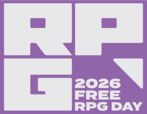 Free RPG Day 2026 logo | white text on a purple background