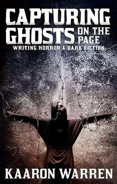Capturing Ghosts On The Page: Writing Horror & Dark Fiction by Kaaron Warren | image of a victim tied up with barbed wire